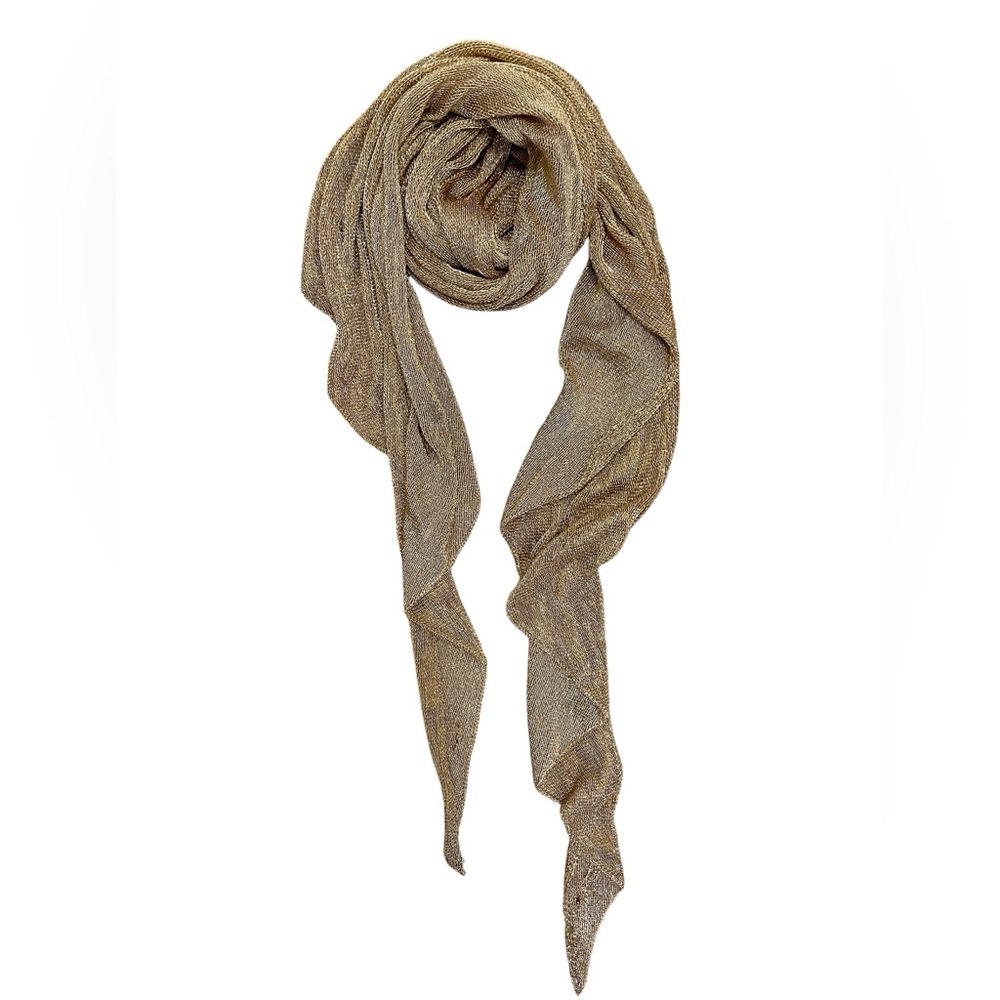 And Other Stories jewelry metal long neck scarf gold.